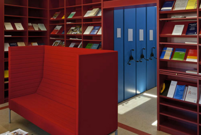 Оборудование для библиотек, библиотечное оборудование, мобильные системы хранения фондов, стеллажи архивные, система хранения для библиотек, Библиотека Аббатства Хайлигенкройц.